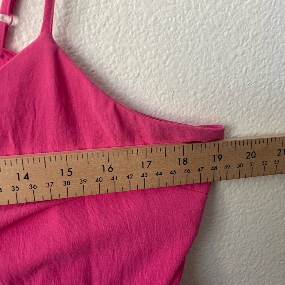 A NEW DAY SIZE LARGE PINK MIDI EMPIRE WAIST DRESS SPAGHETTI STRAPS POCKETS - Picture 9 of 11